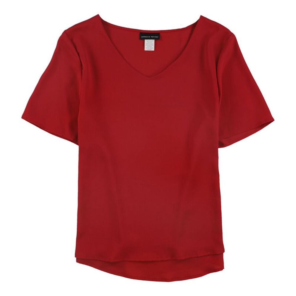Lauren M. Petites Womens Festive Shell Blouse, Red, Petite, PXL, DM